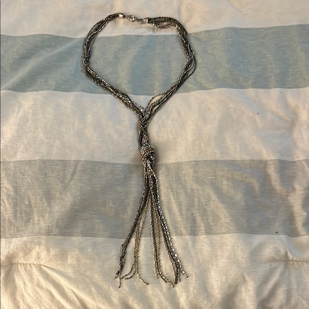 Elegant Silver Beaded Necklace